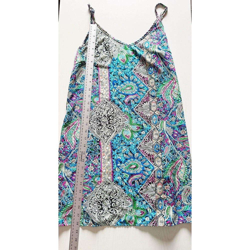 Shein Paisley Print Slip Dress In Size Small/petite. Length 26" PTP 18" - Picture 3 of 4
